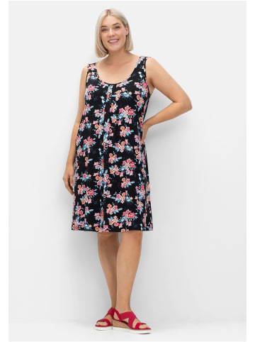 sheego Strandkleid in schwarz-bunt