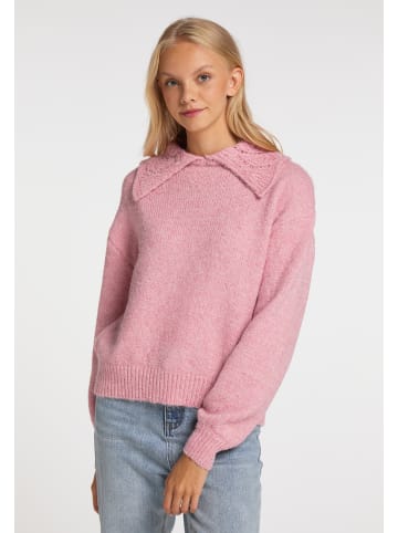 myMo Damen Strickpullover in Rosa Melange