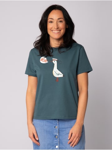 wat? Apparel T-Shirt Moin Seagull in Petrol