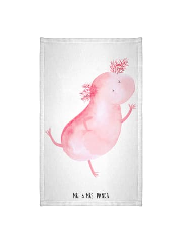 Mr. & Mrs. Panda Handtuch Axolotl Tanzen ohne Spruch in Weiß
