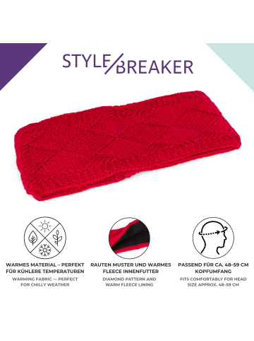 styleBREAKER Strick Stirnband in Creme-Weiß