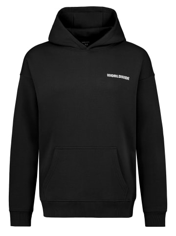Sublevel Kapuzenpullover mit Print und Kängurutasche in Schwarz