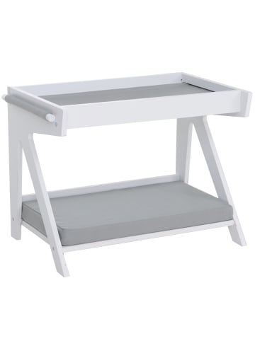 MCW Tierbett Q63, Weiß, Kissen grau