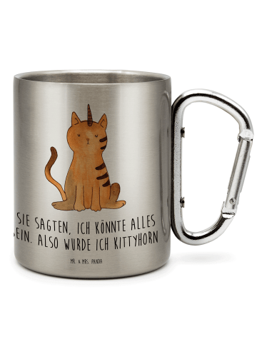 Mr. & Mrs. Panda Tasse Einhorn Katze mit Spruch in Silber