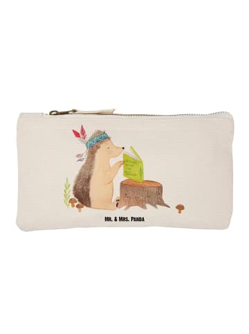 Mr. & Mrs. Panda Kosmetiktasche Igel Federschmuck ohne Spruch in Weiß