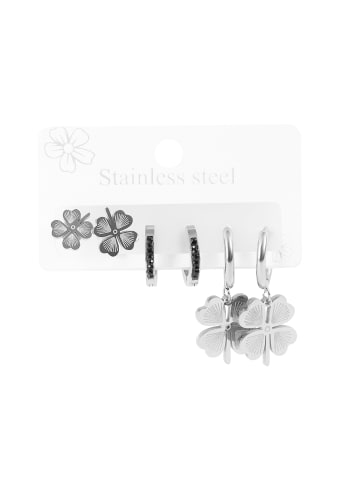 Adeliás Damen Anhänger – Kleeblatt Anhänger aus Edelstahl in silber