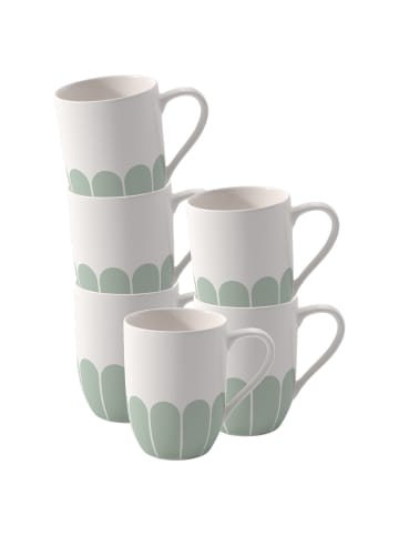 6er Set Henkelbecher Fleur Couleur in Vert 290 ml