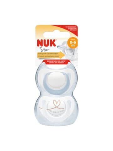 NUK 2er-Pack Schnuller Star 0-6M in Blau geeignet ab Geburt