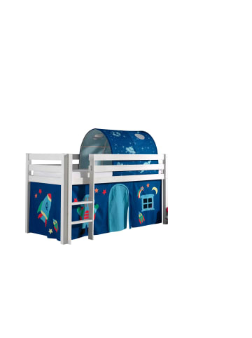 58 aufm Kessel KINDERBETT Karolina 210x114x106 Massivholz Weiß Textilset Astro 2