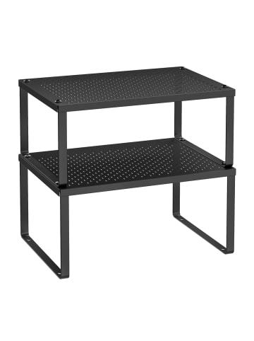 SONGMICS 2er-Set: Gewürzregal Beque in Schwarz - (B)32 x (H)15.4 x (T)22.9 cm