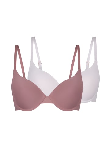 Linga Dore BH 2er-Pack T-shirt in Mauve/Old rose
