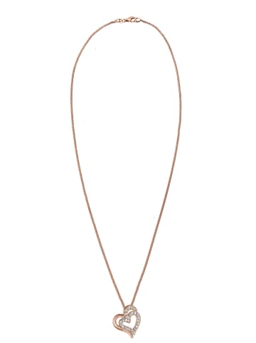 Elli Halskette 925 Sterling Silber Herz in Rosegold