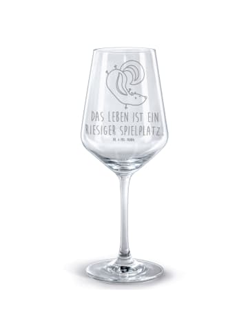 Mr. & Mrs. Panda Glas für Rotwein Stinktier Handstand mit Spruch in Transparent