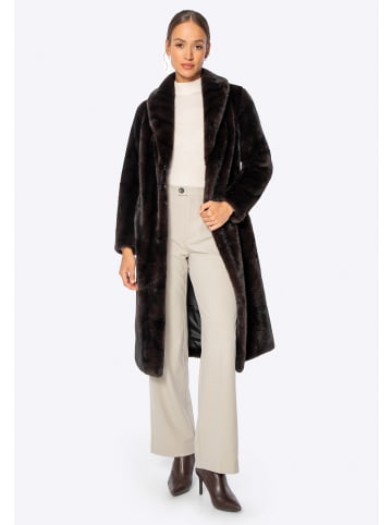 Wittchen Langer Damenmantel aus Kunstpelz in Dark brown