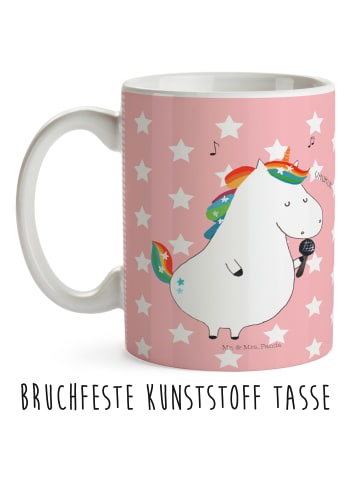 Mr. & Mrs. Panda Kindertasse Einhorn Sänger ohne Spruch in Rot Pastell