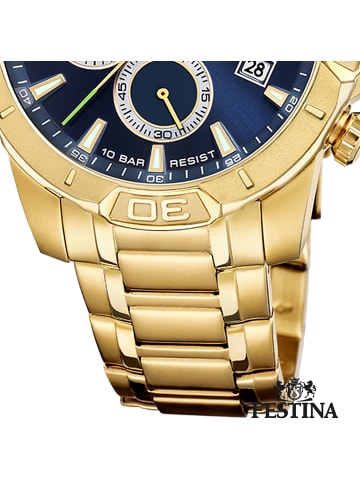 Festina Chronograph-Armbanduhr Festina Timeless Chronograph gold groß (ca. 45mm)