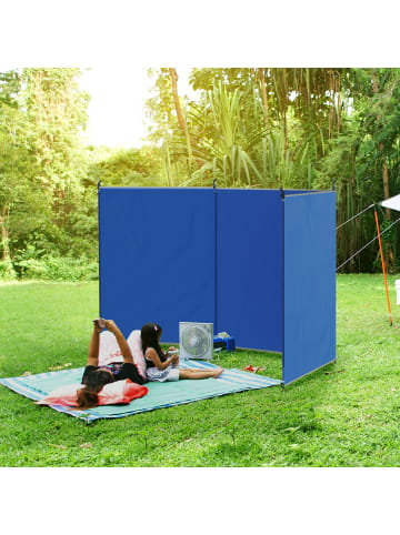 Outsunny Strand Windschutz in Blau 450L x 1B x 150H cm