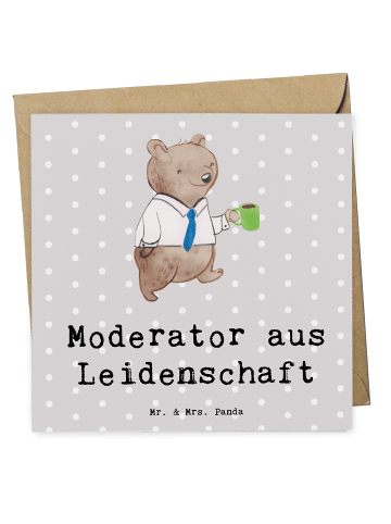 Mr. & Mrs. Panda Deluxe Karte Moderator Leidenschaft mit Spruch in Grau Pastell