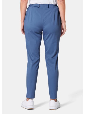 GOLDNER Sportive Hose Anna aus trageangenehmen Satin in schieferblau