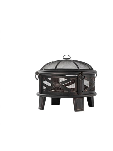 relaxdays Feuerschale in Schwarz/ Bronze - (H)58 x Ø 66 cm