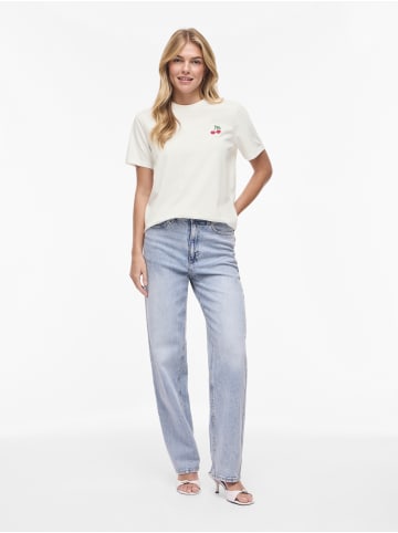 Vila T-Shirt VISybilla Cherry in weiß himbeer - 0001
