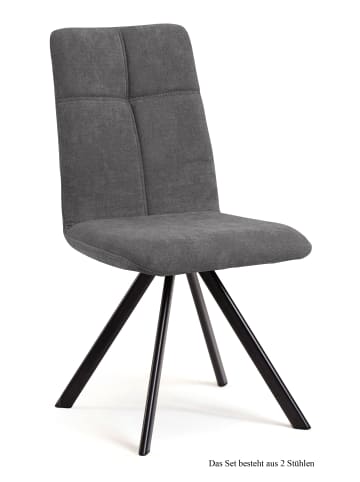 58 aufm Kessel ESSZIMMERSTUHL (2er-Set) Davyd 47x92x60 Schwarz/Grau
