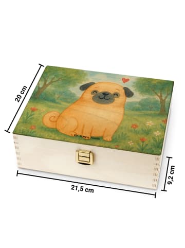 Mr. & Mrs. Panda Teebox Mops Design ohne Spruch in Weiß