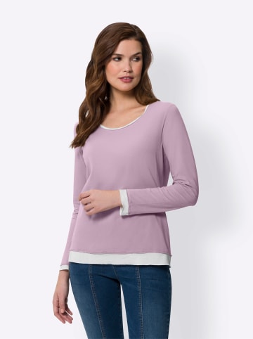 Heine 2-in-1-Langarmshirt in rosé-ecru