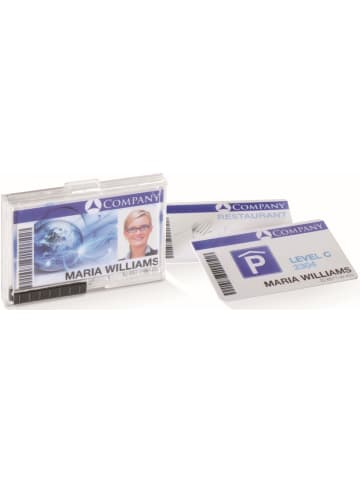 Durable Kartenhalter Push Box 54x87mm für 3 Karten Packung mit 10 Stück schwarz