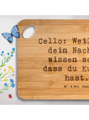 Mr. & Mrs. Panda Holzbrett Spruch Zeichenllo Kultur mit Spruch in Braun