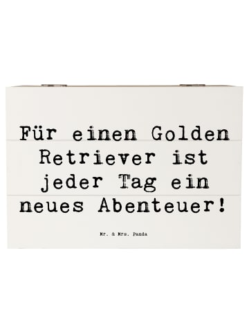 Mr. & Mrs. Panda Geschenkbox Spruch Golden Retriever Abenteuer m... in Weiß