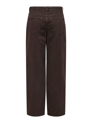 ONLY Jeans mit weitem Bein in Dark Brown Denim