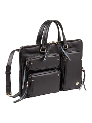 DuDu Pocket Aktentasche Leder 36 cm Laptopfach in nero