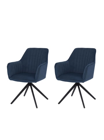 MCW 2er-Set Esszimmerstuhl L79 drehbar mit Auto-Position, Blau