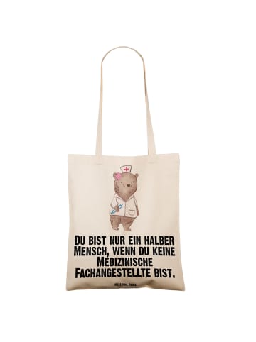 Mr. & Mrs. Panda Tote Bag Medizinische Fachangestellte Herz mit ... in Creme