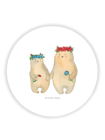 Mr. & Mrs. Panda magnet Bären mit Blumenkranz ohne Spruch in Weiß