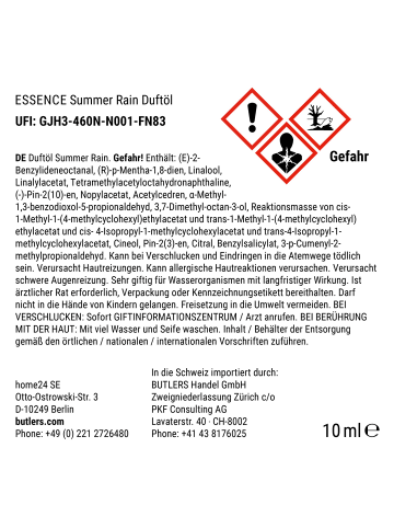 Butlers Duftöl ESSENCE Summer Rain in Braun