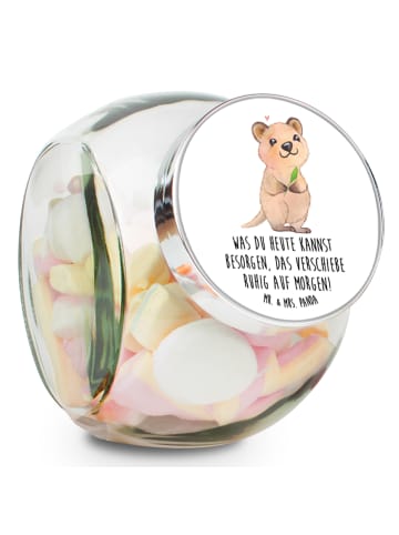 Mr. & Mrs. Panda Bonbonglas Quokka Happy mit Spruch in Weiß