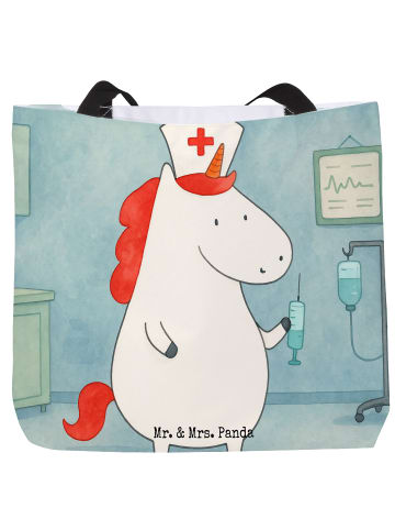 Mr. & Mrs. Panda Tote Bag Einhorn Krankenschwester Design ohne S... in Weiß