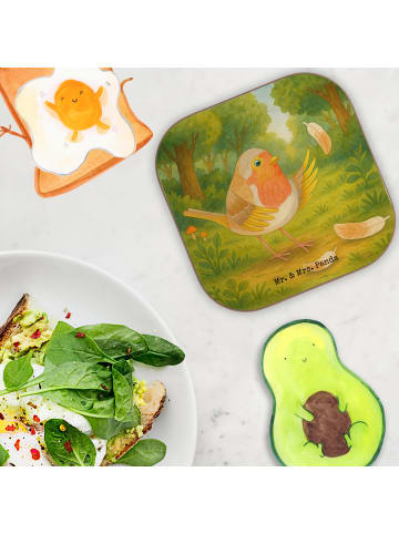 Mr. & Mrs. Panda Tassen Untersetzer Rotkehlchen Federn Design oh... in Weiß