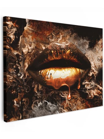 MuchoWow Leinwand Bilder Luxus Lippen