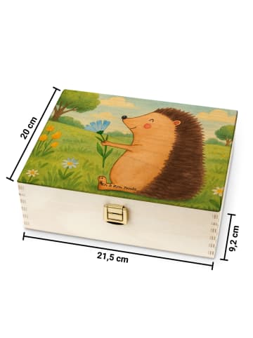 Mr. & Mrs. Panda Tee Organizer Igel Blumen Design ohne Spruch in Weiß