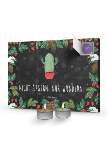 Mr. & Mrs. Panda adventskalender kerzen Kaktus Wut mit Spruch in Kreidetafel