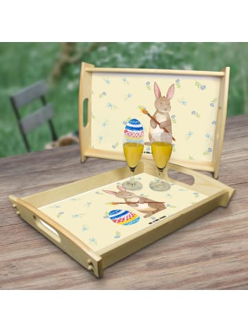 Mr. & Mrs. Panda Holz Tablett Hase Eier Malen ohne Spruch in Blumig