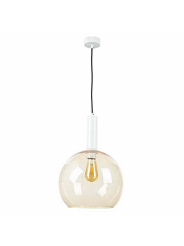 Licht-Erlebnisse Pendelleuchte Ø 30 x (T)80 cm in Weiß Bernstein