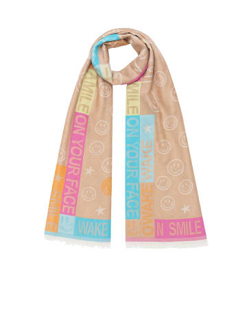 Faera Schal Smiley Sternenmuster in Beige