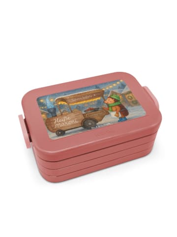 Mr. & Mrs. Panda Bento Box Igel Maronen Design ohne Spruch in Rot Pastell