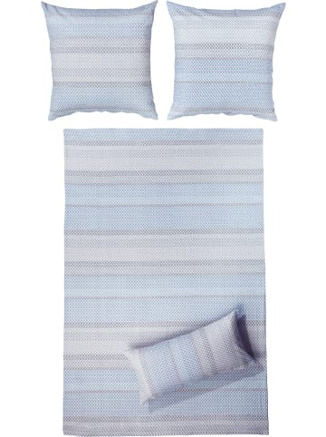 Erwin Müller Seersucker Bettwäsche in hellblau-natur
