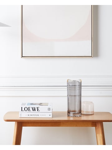 Beliani Blumenvase PERDIKI in Grau/Gold - (W) 11 x (H) 30 x (L) 11 cm