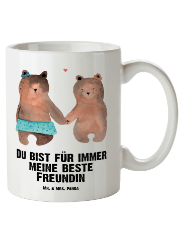 Mr. & Mrs. Panda Tasse Bär Freundin mit Spruch in Weiß